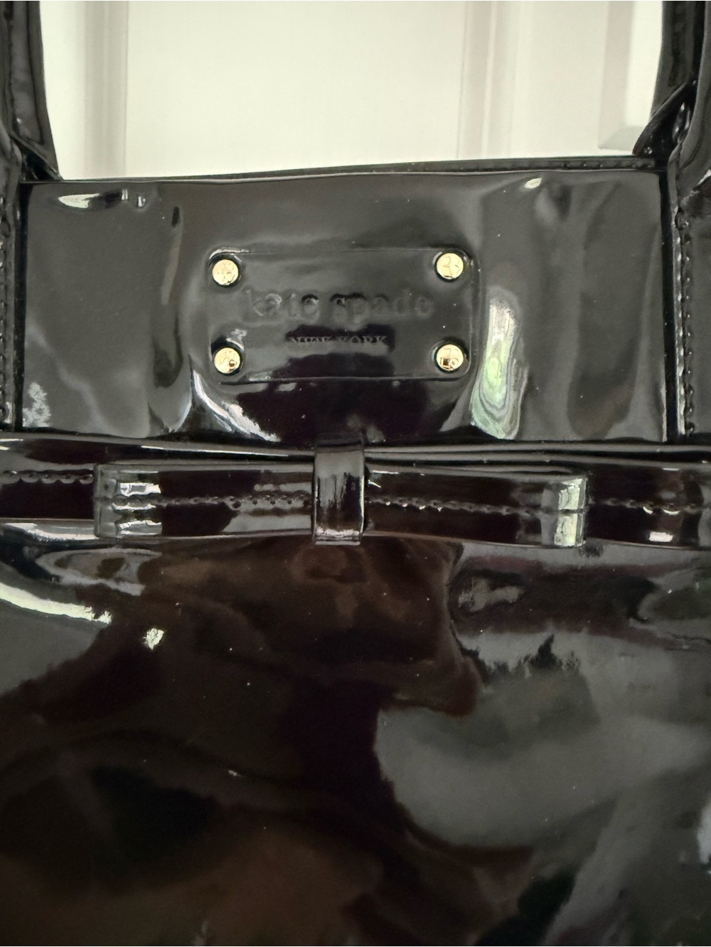 New w tag Kate Spade Patent Leather (w Bow and polka Dot interior) Tote